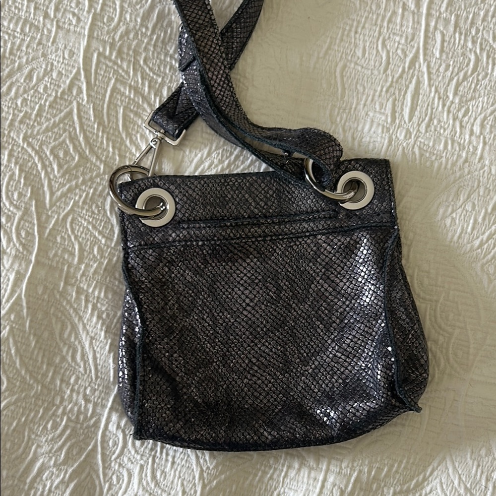Metallic Blue Python Hammitt Crossbody Bag - image 6
